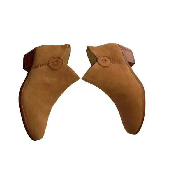 Jack Rogers Boots Peyton Womens Size 9 Brown Suede Side Zip Ankle Booties - Picture 4 of 8